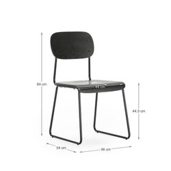 Silla, 53,5 x 47 x 84,5 cm, de madera en negro | Colección Aira