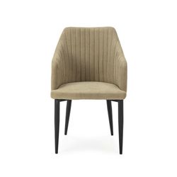 Sedia, 55 x 57 x 88 cm, in tessuto e metallo verde e nero | Collezione Nadi