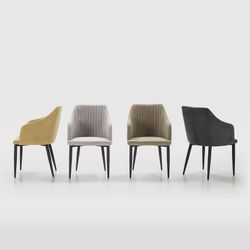 Sedia, 55 x 57 x 88 cm, in tessuto e metallo verde e nero | Collezione Nadi