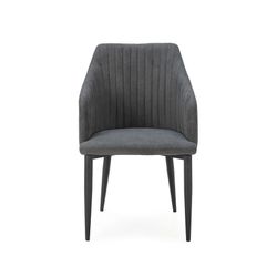 Sedia, 56 x 57 x 88 cm, in tessuto grigio | Collezione Nadi