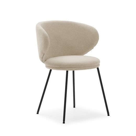 Sedia, 59,5 x 56 x 77,5 cm, in tessuto beige | Collezione Rush