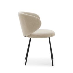 Sedia, 59,5 x 56 x 77,5 cm, in tessuto beige | Collezione Rush