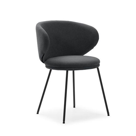 Sedia, 59,5 x 56 x 77,5 cm, in tessuto grigio scuro | Collezione Rush