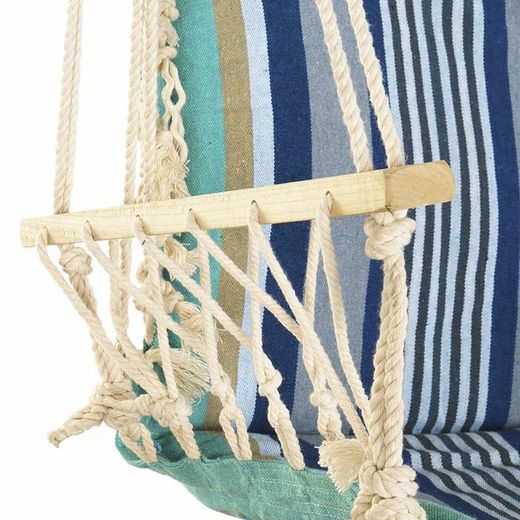 Silla colgante, 50 x 50 x 100 cm, de algodón en tonos azules | Colección Blue