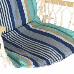Silla colgante, 50 x 50 x 100 cm, de algodón en tonos azules | Colección Blue
