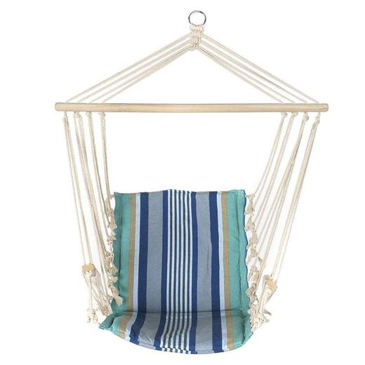 Silla colgante, 50 x 50 x 100 cm, de algodón en tonos azules | Colección Blue
