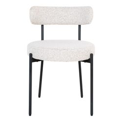 Sedia da pranzo, 49,5 x 47 x 72,5 cm, in tessuto bouclé bianco | Collezione Badalona