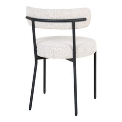 Sedia da pranzo, 49,5 x 47 x 72,5 cm, in tessuto bouclé bianco | Collezione Badalona