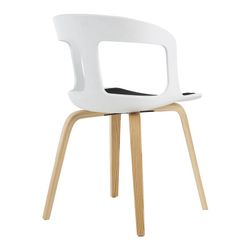 Sedia da pranzo, 50 x 53 x 82 cm, in legno di frassino naturale e policarbonato bianco | Collezione Joritz