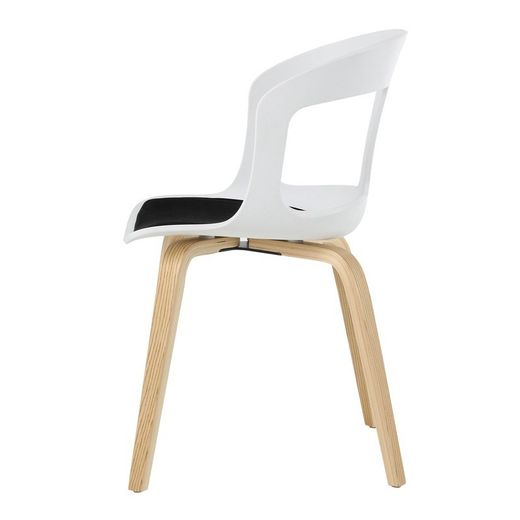 Sedia da pranzo, 50 x 53 x 82 cm, in legno di frassino naturale e policarbonato bianco | Collezione Joritz