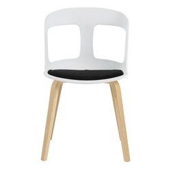 Sedia da pranzo, 50 x 53 x 82 cm, in legno di frassino naturale e policarbonato bianco | Collezione Joritz