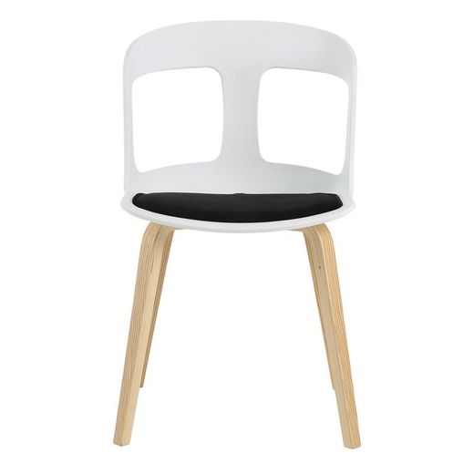 Sedia da pranzo, 50 x 53 x 82 cm, in legno di frassino naturale e policarbonato bianco | Collezione Joritz