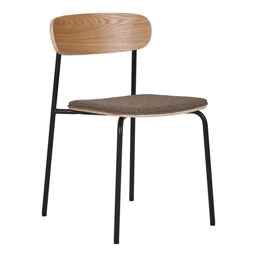 Sedia da pranzo, 51 x 47 x 77 cm, in legno di frassino naturale e marrone | Collezione Estepona