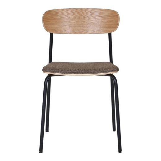 Sedia da pranzo, 51 x 47 x 77 cm, in legno di frassino naturale e marrone | Collezione Estepona