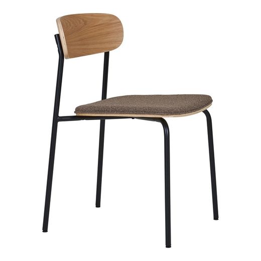 Sedia da pranzo, 51 x 47 x 77 cm, in legno di frassino naturale e marrone | Collezione Estepona