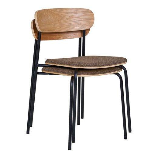 Sedia da pranzo, 51 x 47 x 77 cm, in legno di frassino naturale e marrone | Collezione Estepona