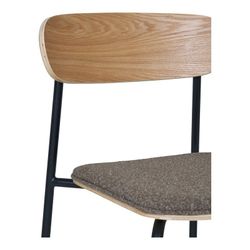 Sedia da pranzo, 51 x 47 x 77 cm, in legno di frassino naturale e marrone | Collezione Estepona