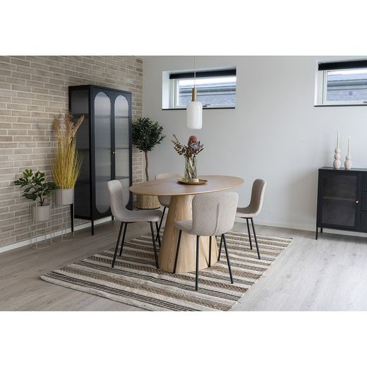 Sedia da pranzo, 52,5 x 44,5 x 76,5 cm, in tessuto bouclé beige | Collezione Halden