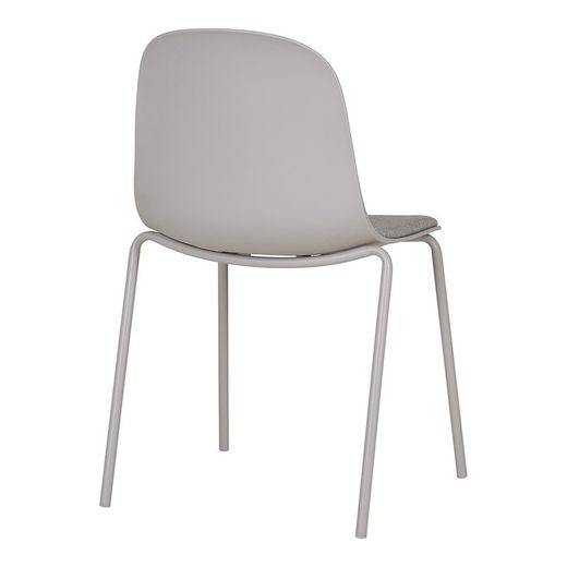 Sedia da pranzo, 53 x 50 x 85 cm, in plastica stampata grigia | Collezione Madalena
