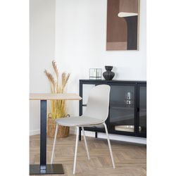 Sedia da pranzo, 53 x 50 x 85 cm, in plastica stampata grigia | Collezione Madalena
