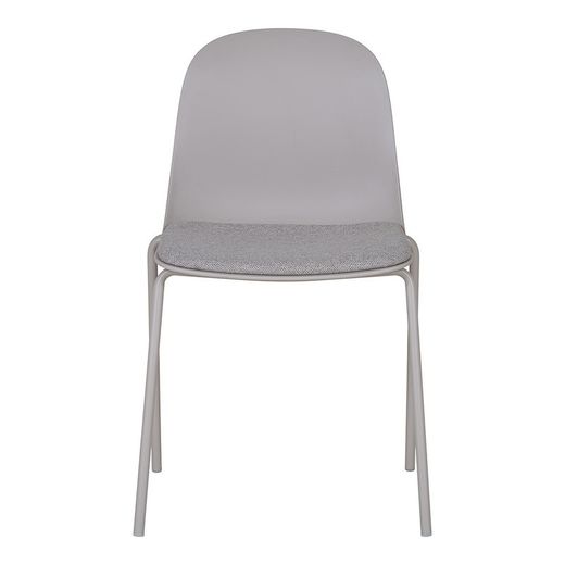 Sedia da pranzo, 53 x 50 x 85 cm, in plastica stampata grigia | Collezione Madalena