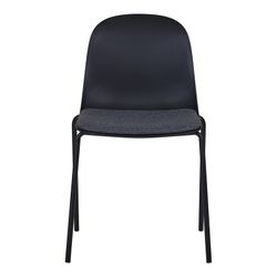 Sedia da pranzo, 53 x 50 x 85 cm, in plastica stampata nera | Collezione Madalena