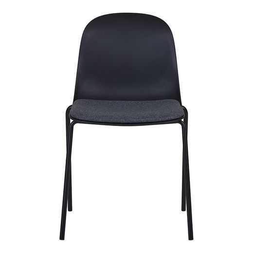Sedia da pranzo, 53 x 50 x 85 cm, in plastica stampata nera | Collezione Madalena