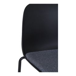 Sedia da pranzo, 53 x 50 x 85 cm, in plastica stampata nera | Collezione Madalena