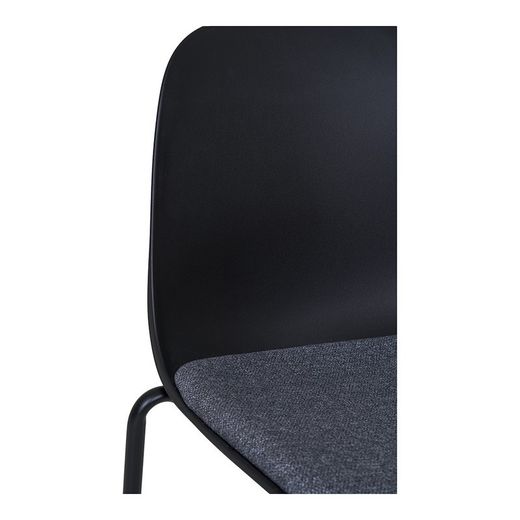Sedia da pranzo, 53 x 50 x 85 cm, in plastica stampata nera | Collezione Madalena