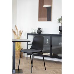 Sedia da pranzo, 53 x 50 x 85 cm, in plastica stampata nera | Collezione Madalena