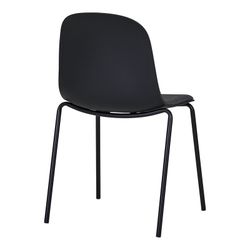 Sedia da pranzo, 53 x 50 x 85 cm, in plastica stampata nera | Collezione Madalena