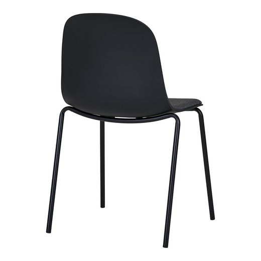 Sedia da pranzo, 53 x 50 x 85 cm, in plastica stampata nera | Collezione Madalena