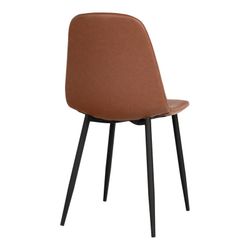 Sedia da pranzo, 54 x 44 x 88 cm, in pelle sintetica marrone vintage | Collezione Stockholm