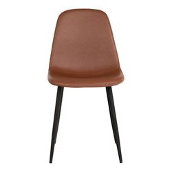 Sedia da pranzo, 54 x 44 x 88 cm, in pelle sintetica marrone vintage | Collezione Stockholm