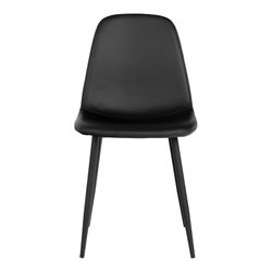 Sedia da pranzo, 54 x 44 x 88 cm, in pelle sintetica nera | Collezione Stockholm