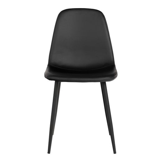 Sedia da pranzo, 54 x 44 x 88 cm, in pelle sintetica nera | Collezione Stockholm