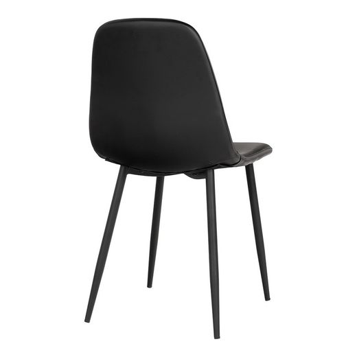 Sedia da pranzo, 54 x 44 x 88 cm, in pelle sintetica nera | Collezione Stockholm