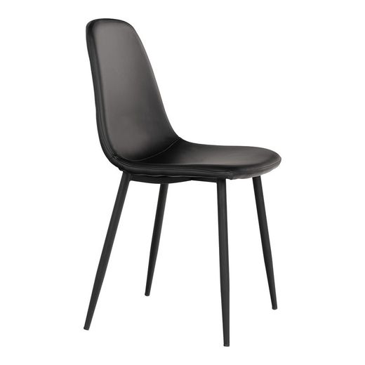 Sedia da pranzo, 54 x 44 x 88 cm, in pelle sintetica nera | Collezione Stockholm