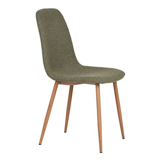 Sedia da pranzo, 54 x 44 x 88 cm, in tessuto bouclé verde | Collezione Stockholm