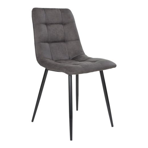 Sedia da pranzo, 55 x 44 x 86 cm, in microfibra grigio scuro | Collezione Middelfart