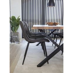 Sedia da pranzo, 55 x 44 x 86 cm, in microfibra grigio scuro | Collezione Middelfart