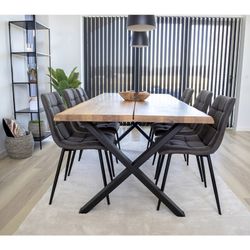 Sedia da pranzo, 55 x 44 x 86 cm, in microfibra grigio scuro | Collezione Middelfart