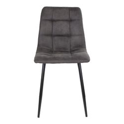 Sedia da pranzo, 55 x 44 x 86 cm, in microfibra grigio scuro | Collezione Middelfart