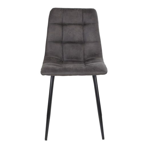 Sedia da pranzo, 55 x 44 x 86 cm, in microfibra grigio scuro | Collezione Middelfart