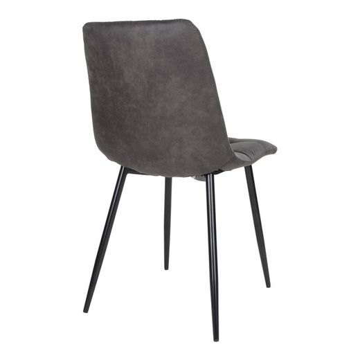 Sedia da pranzo, 55 x 44 x 86 cm, in microfibra grigio scuro | Collezione Middelfart