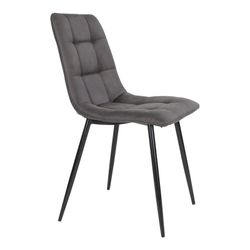Sedia da pranzo, 55 x 44 x 86 cm, in microfibra grigio scuro | Collezione Middelfart