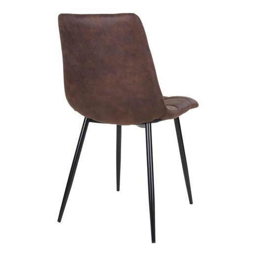 Sedia da pranzo, 55 x 44 x 86 cm, in microfibra marrone scuro | Collezione Middelfart