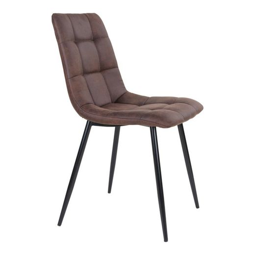 Sedia da pranzo, 55 x 44 x 86 cm, in microfibra marrone scuro | Collezione Middelfart
