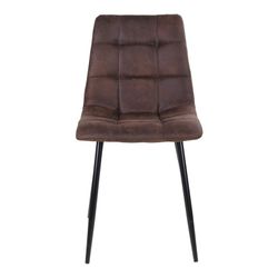 Sedia da pranzo, 55 x 44 x 86 cm, in microfibra marrone scuro | Collezione Middelfart