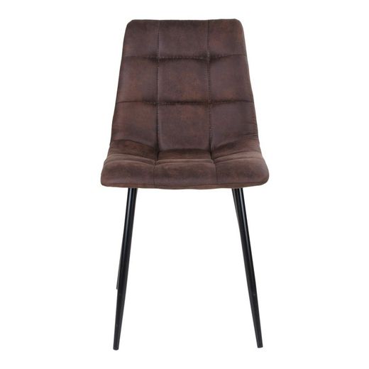 Sedia da pranzo, 55 x 44 x 86 cm, in microfibra marrone scuro | Collezione Middelfart